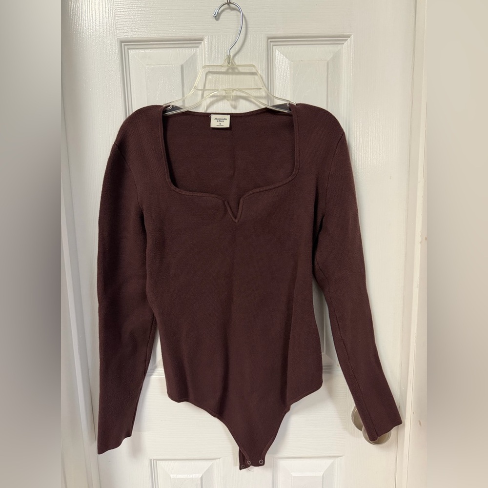 Women’s Brown Long Sleeve Bodysuit Abercrombie & Fitch